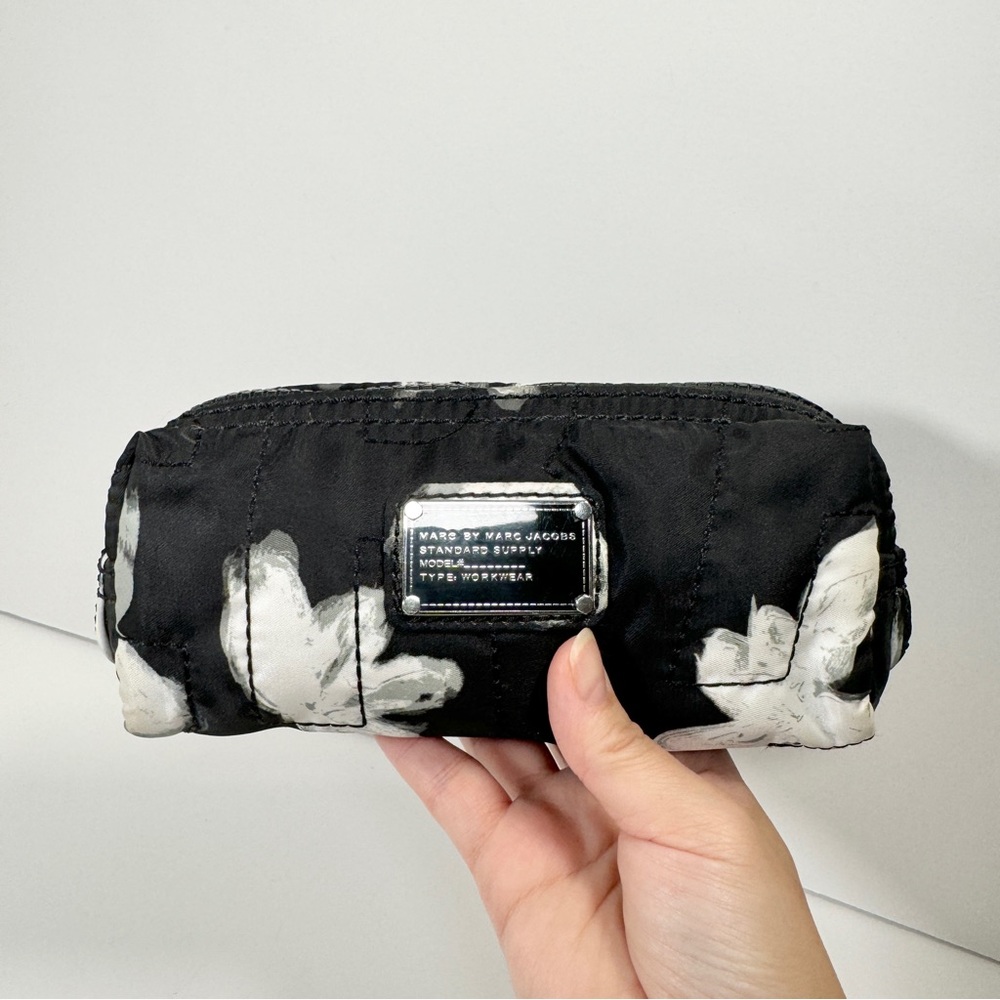 Marc by Marc Jacobs Floral Cosmetic Pencil Case Pouch Black